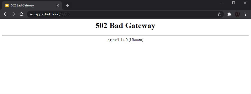 schul.cloud 502 Bad Gateway Fehler